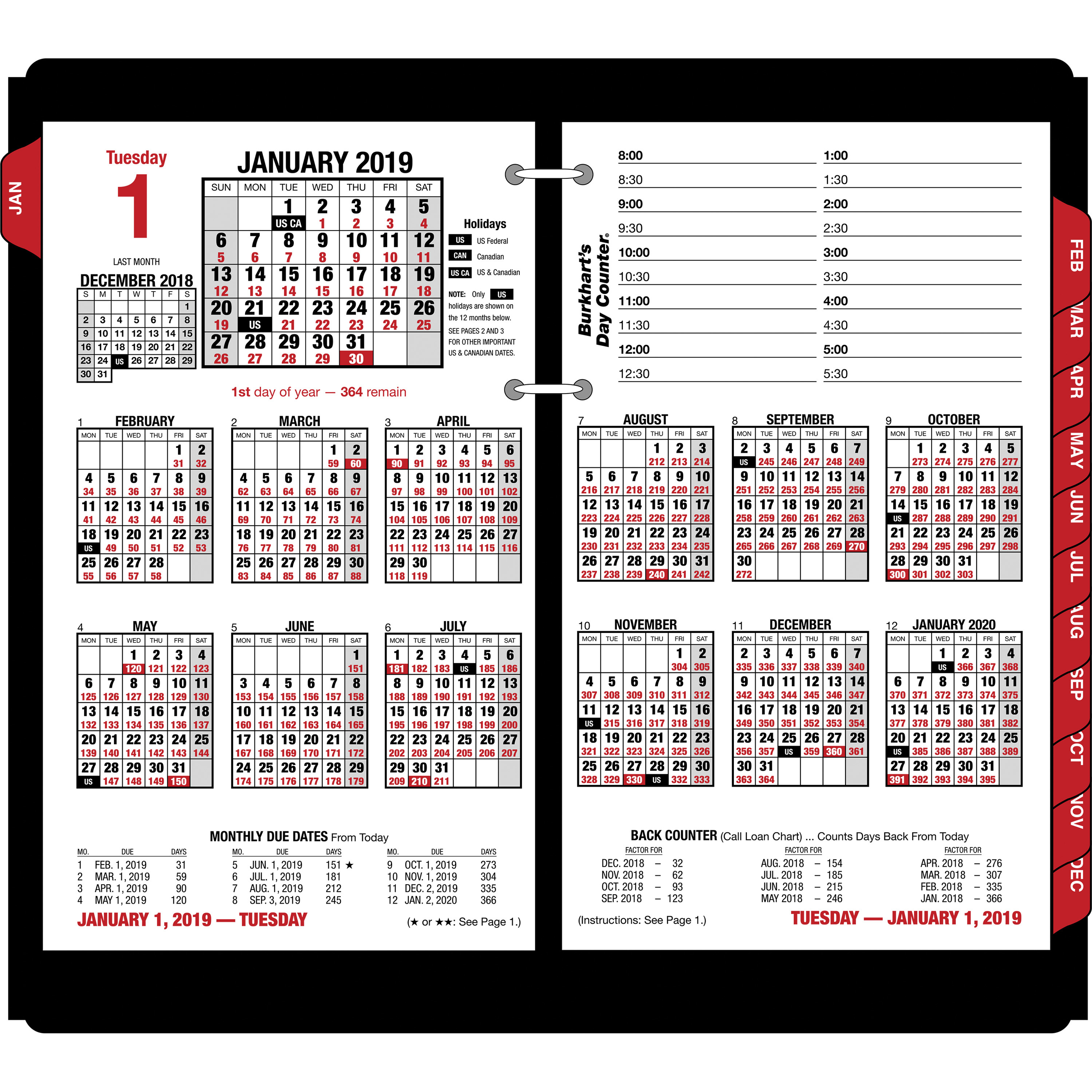 At-A-Glance Burkhardt's Day Counter Daily Refill