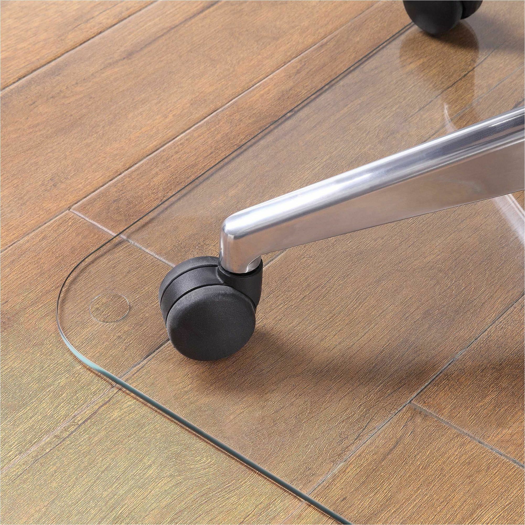 Lorell Tempered Glass Chair Mat 36" x 46" Scratch Resistant Any Type Flooring 
