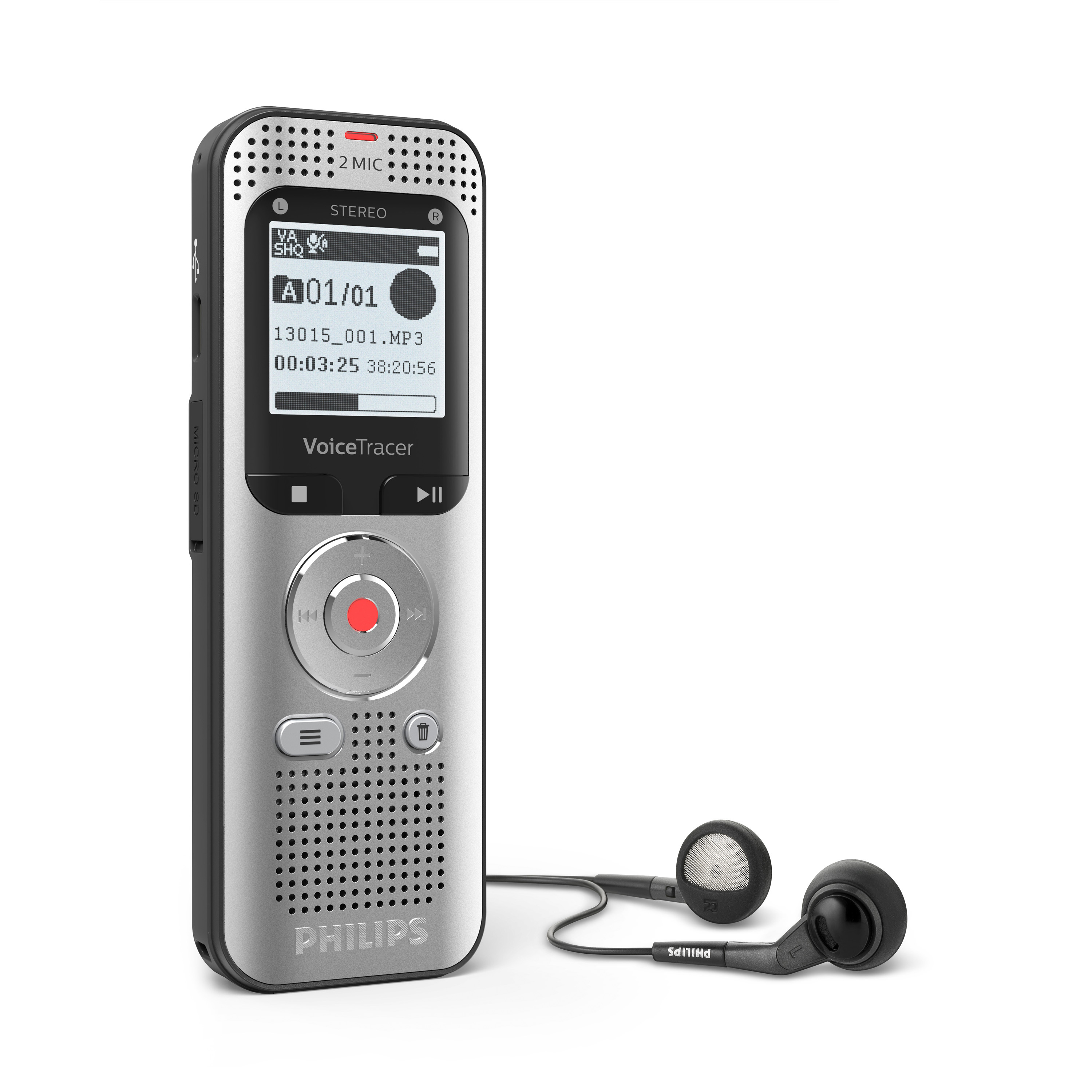 roller packet Product PSPDVT2050 - Philips Voice Tracer Audio Recorder - 8 GBSD, microSD  Supported - 1.3" LCD - MP3, WAV - Headphone - 2370 HourspeaceRecording Time  - Portable - Office Supply Hut