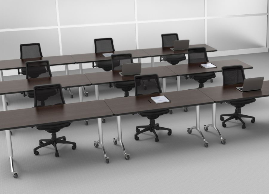 WorkPro® Flex Collection Steel Arc Legs, Lockable Casters, Silver, Set