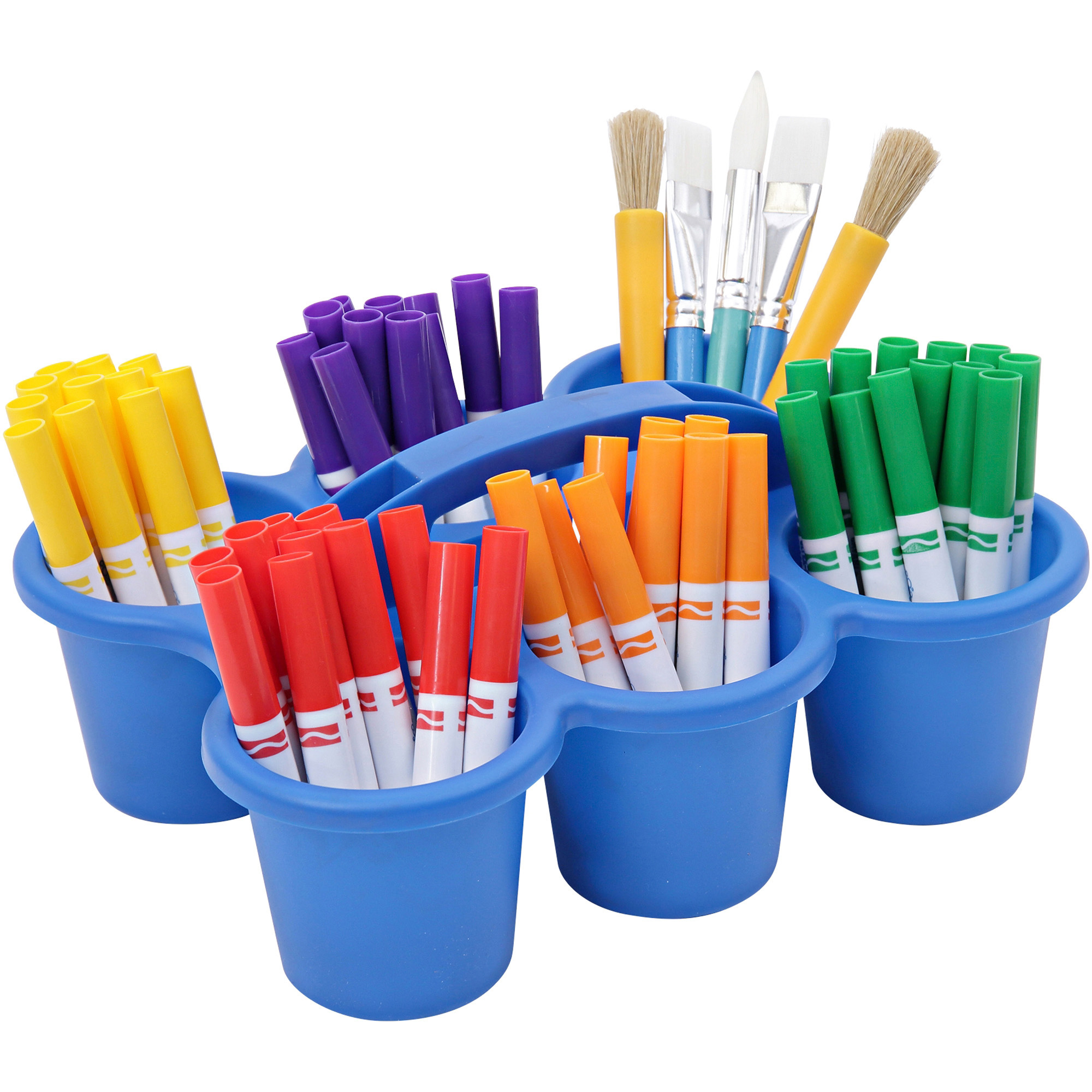 Deflecto 5 1/2 x 8 x 2 Blue Antimicrobial Kids Pencil Box