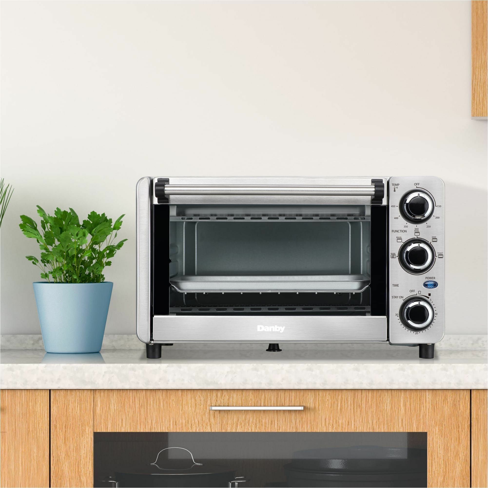 Danby 0.4 cu. ft./12L 4 Slice Countertop Toaster Oven in Stainless Steel