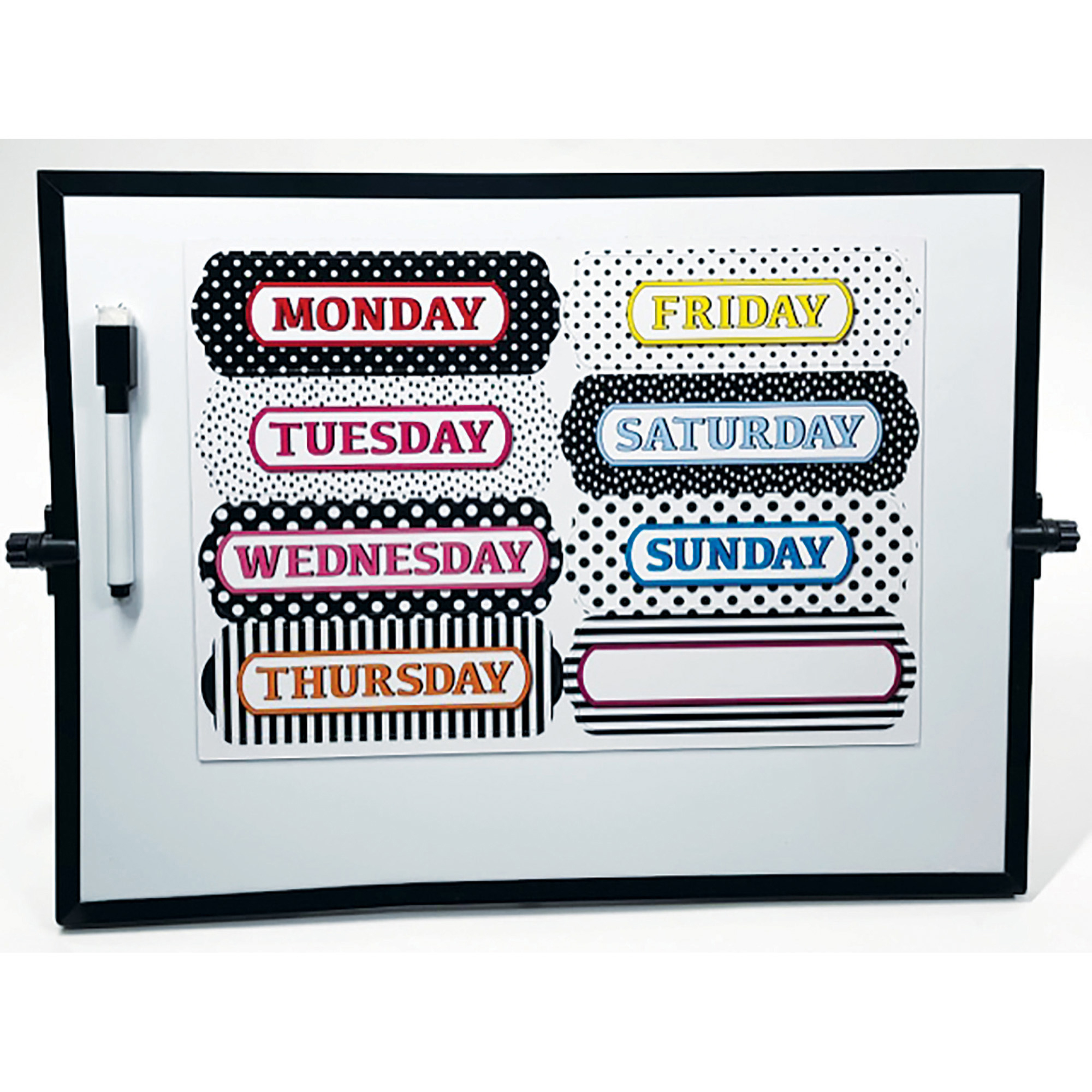 Ashley Magnetic Chalkboard Days of the Week - 8 - Write on/Wipe off - 1  Each - Multicolor - Filo CleanTech