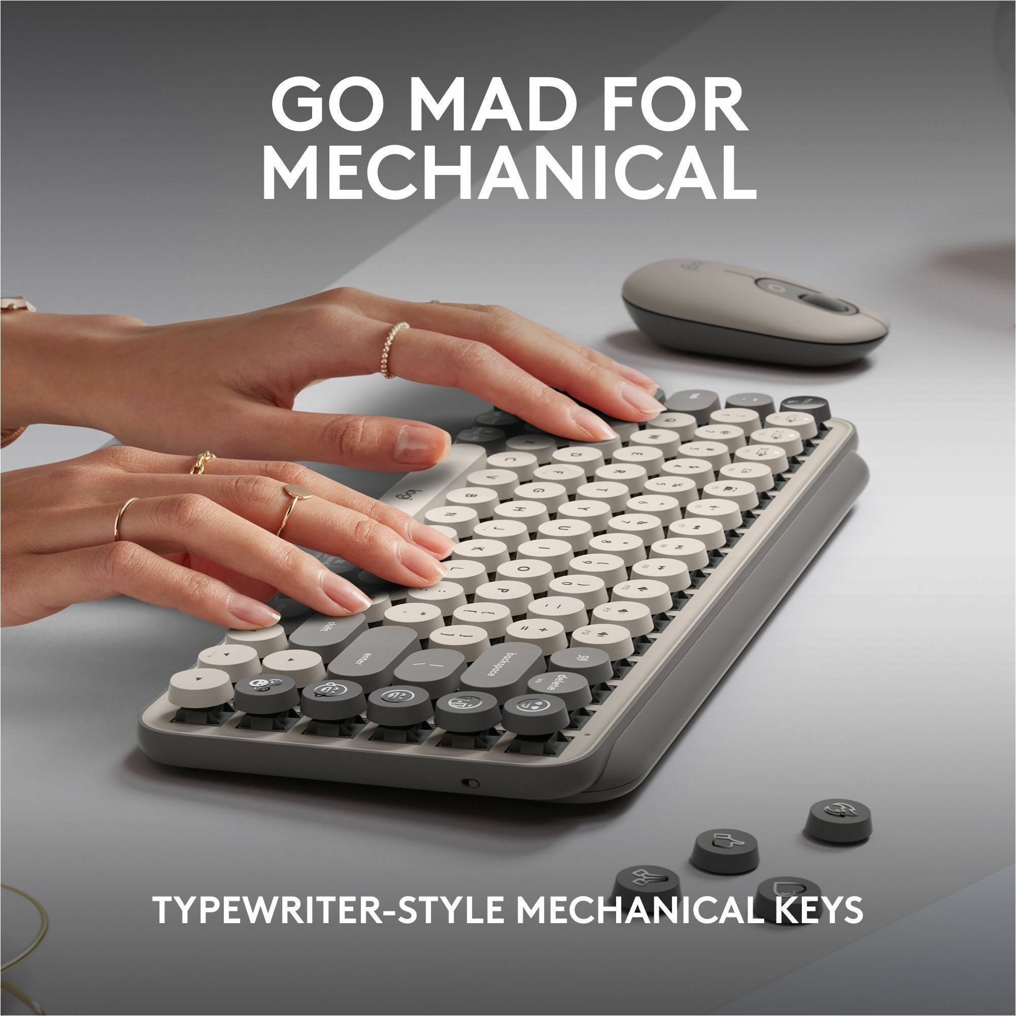 Clavier POP Keys - Sans fil Connectivit&eacute; - Anglais - Brume Logitech