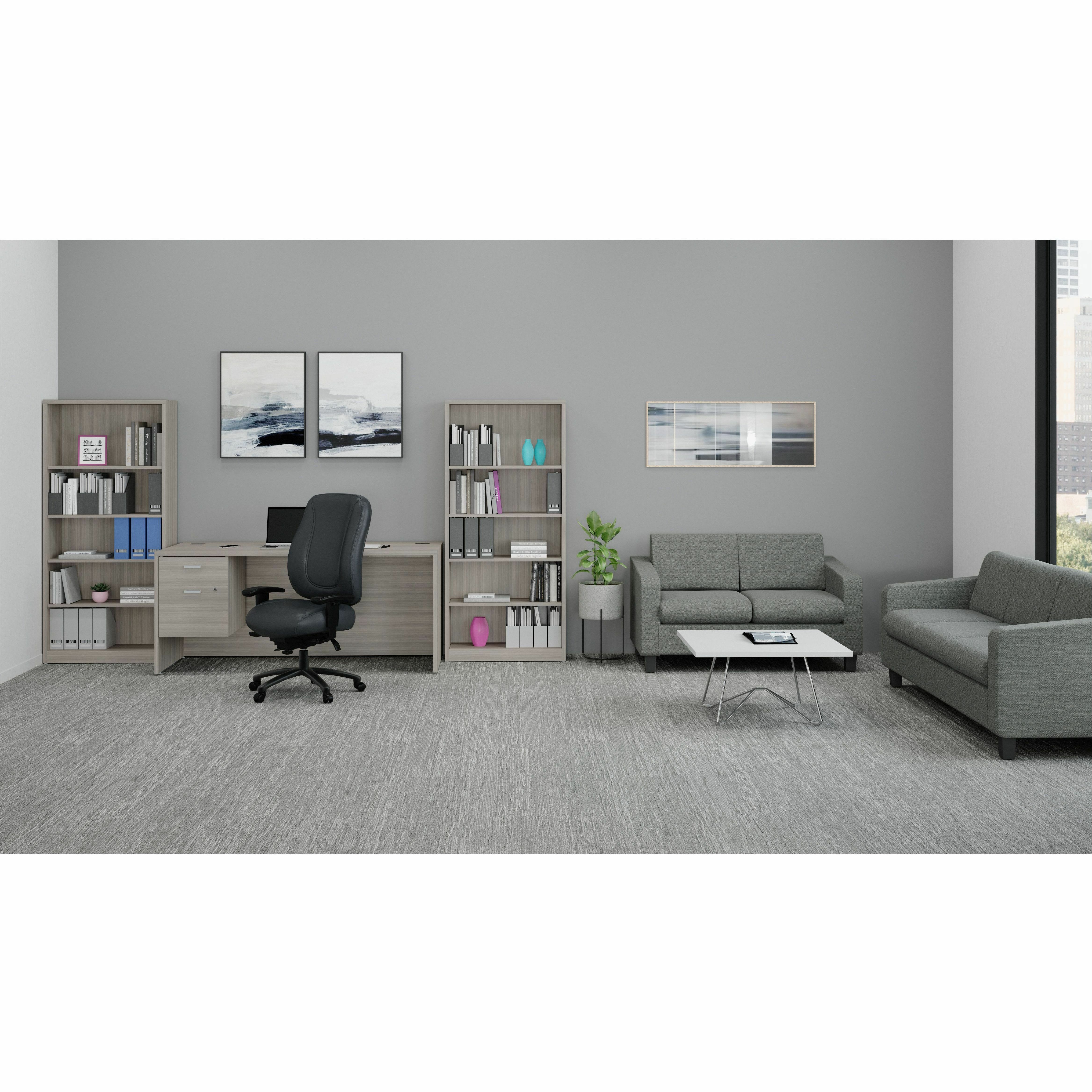 Newland 60" x 30" Rectangular Single Hanging Pedestal Desk, Absolute Acajou