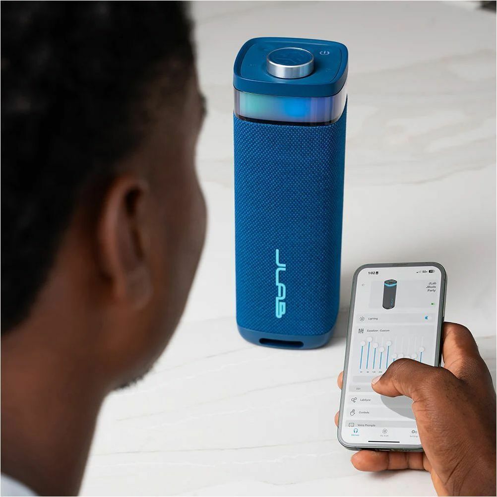 JLab JBuds Party Cassa Bluetooth 30W Con Luci RGB – 12+ Ore, IP56, Portatile Con Maniglia