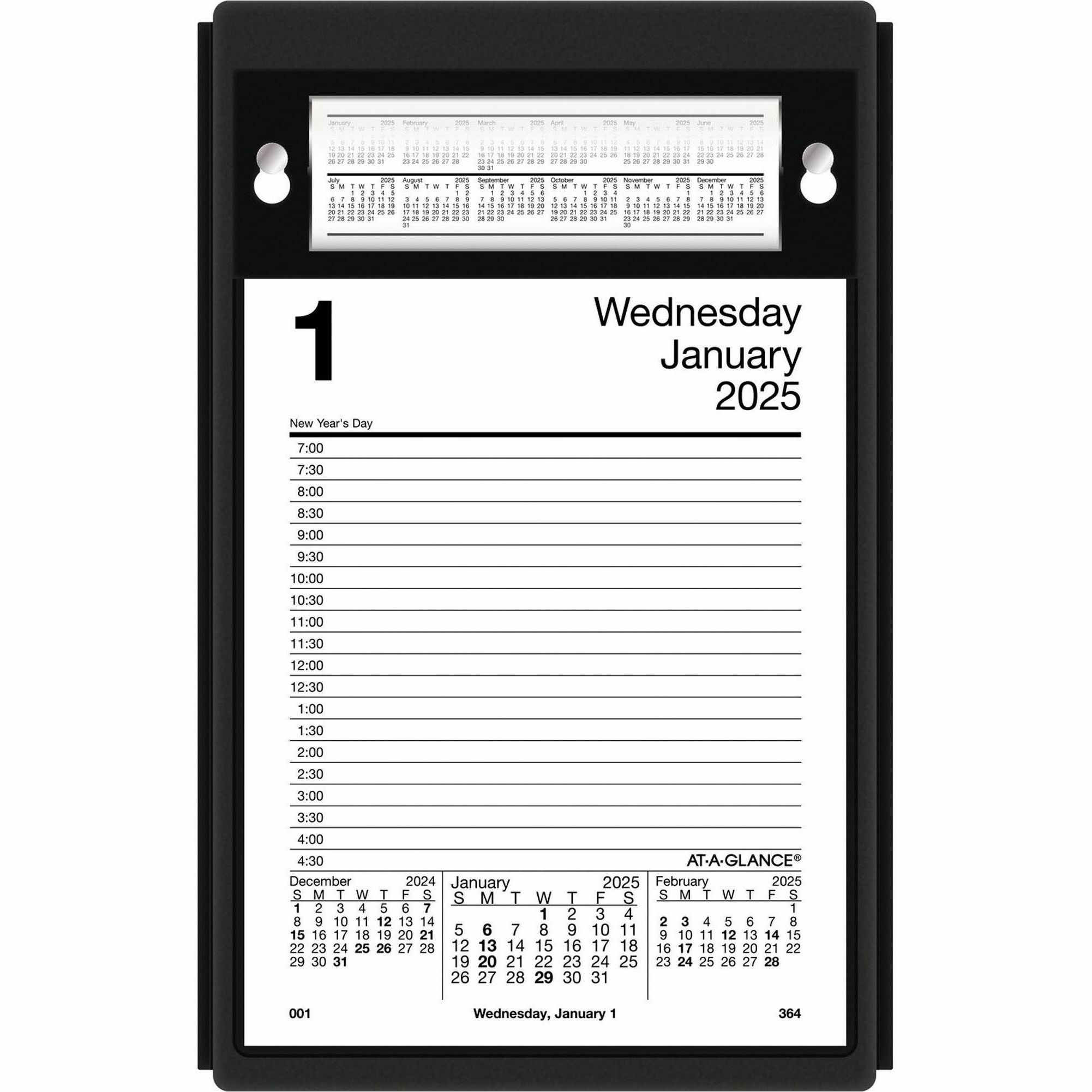 AtAGlance Daily PadStyle Desk Calendar Refill Julian Dates Daily 12 Month January
