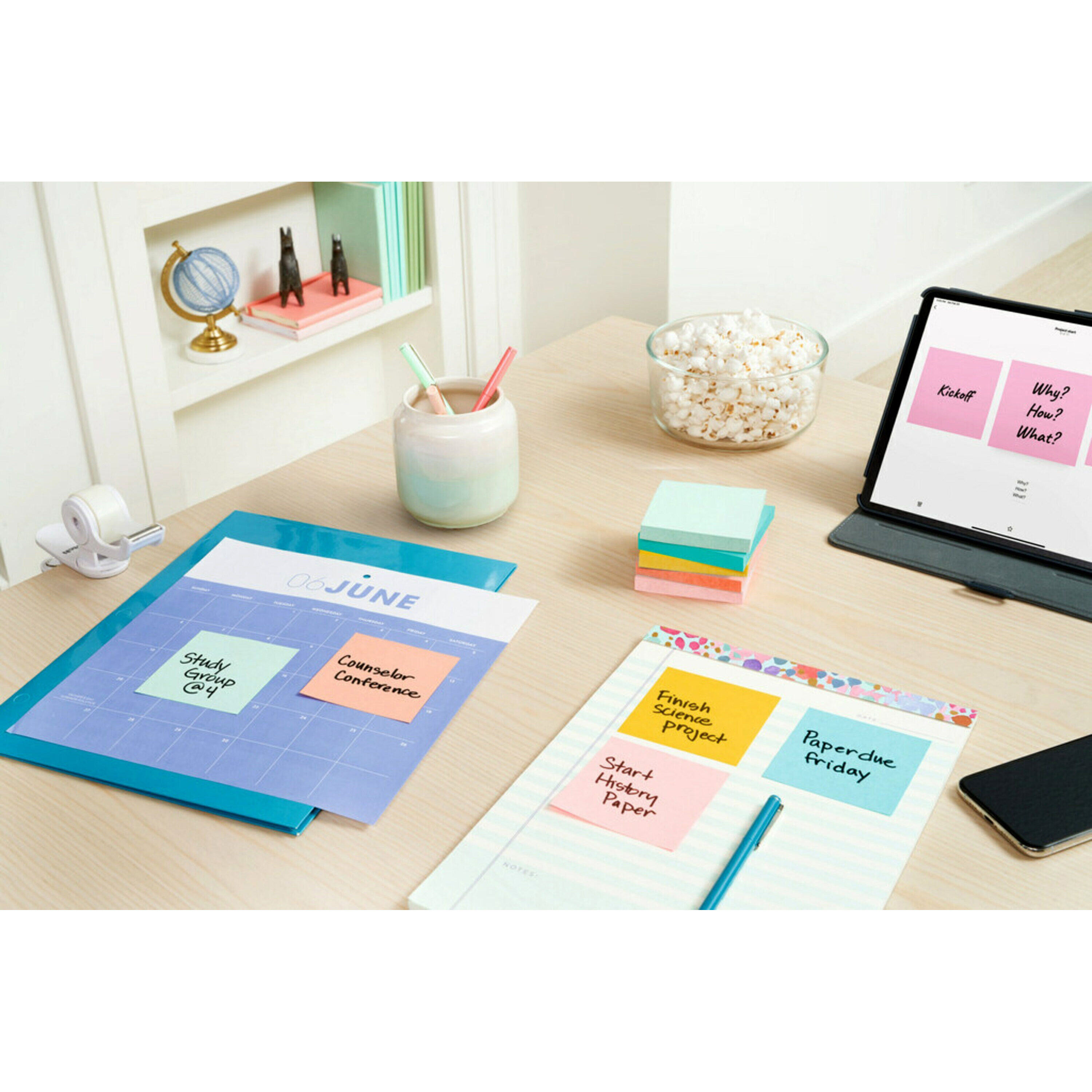 Better Office Products Lined Sticky Notes 3 x 3, 10 Pack, 1,000 Sheets (100/Pad), Self Stick Notes with Lines, Assorted Pastel Colors, by Better Off