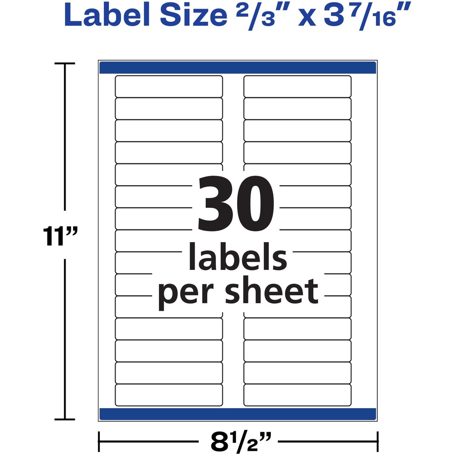 Avery File Folder Labels TrueBlock Sure Feed Permanent Adhesive 2 3 Width X 3 7 16