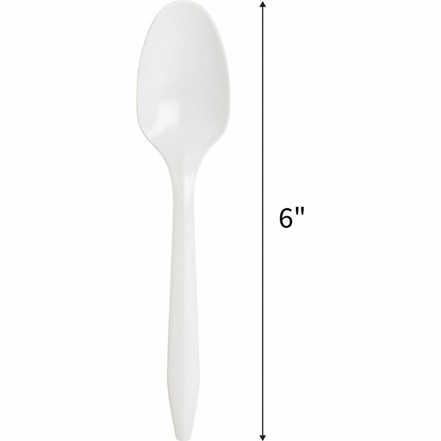 Choice Medium Weight White Plastic Soup Spoon - 100/Pack