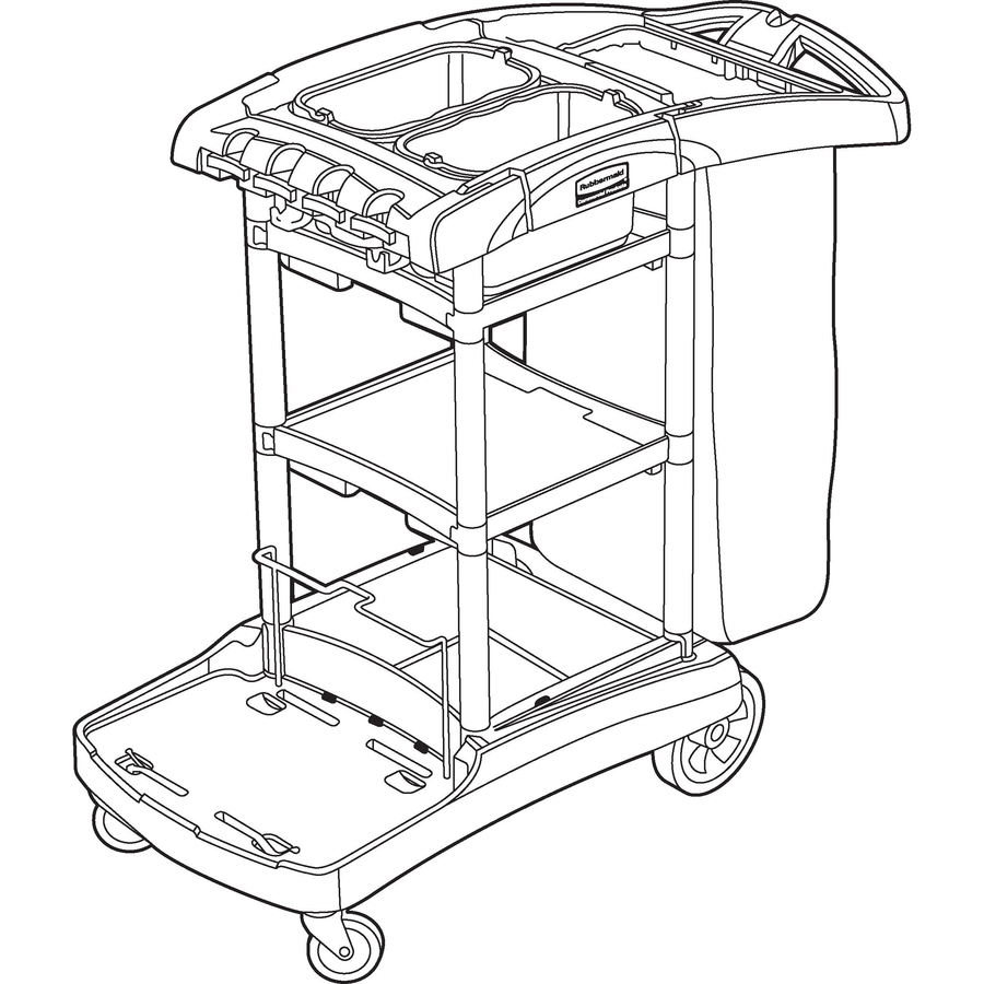 Rubbermaid, 9T72, High Capacity, Cleaning Cart