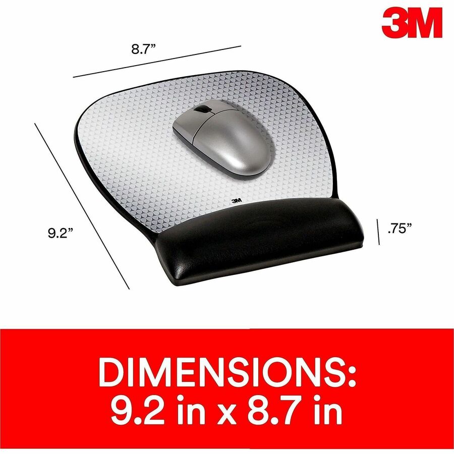3M Gel Mouse Pad - 0.75" Height x 8.75" Width x 9.75" Depth - Black - Gel - 1