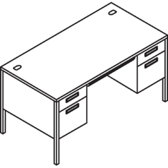 HON Metro Classic Series Double Padestal Desk - 4-Drawer