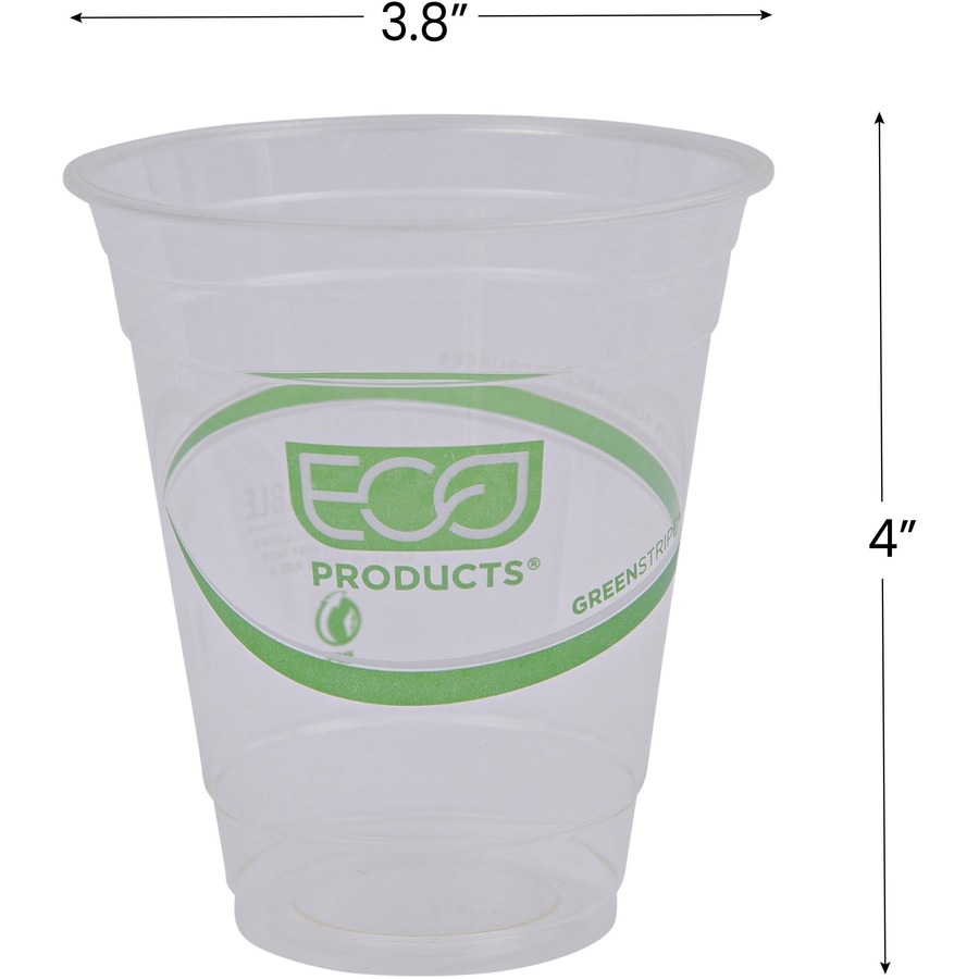 Cold Cups, 16 fl oz, 1000 / Carton, Clear, Green, Polypropylene, Cold Drink