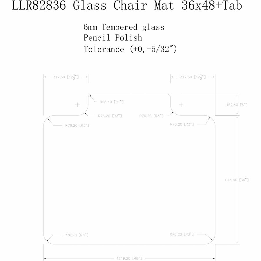 Picture of Lorell Tempered Glass Chairmat with Lip