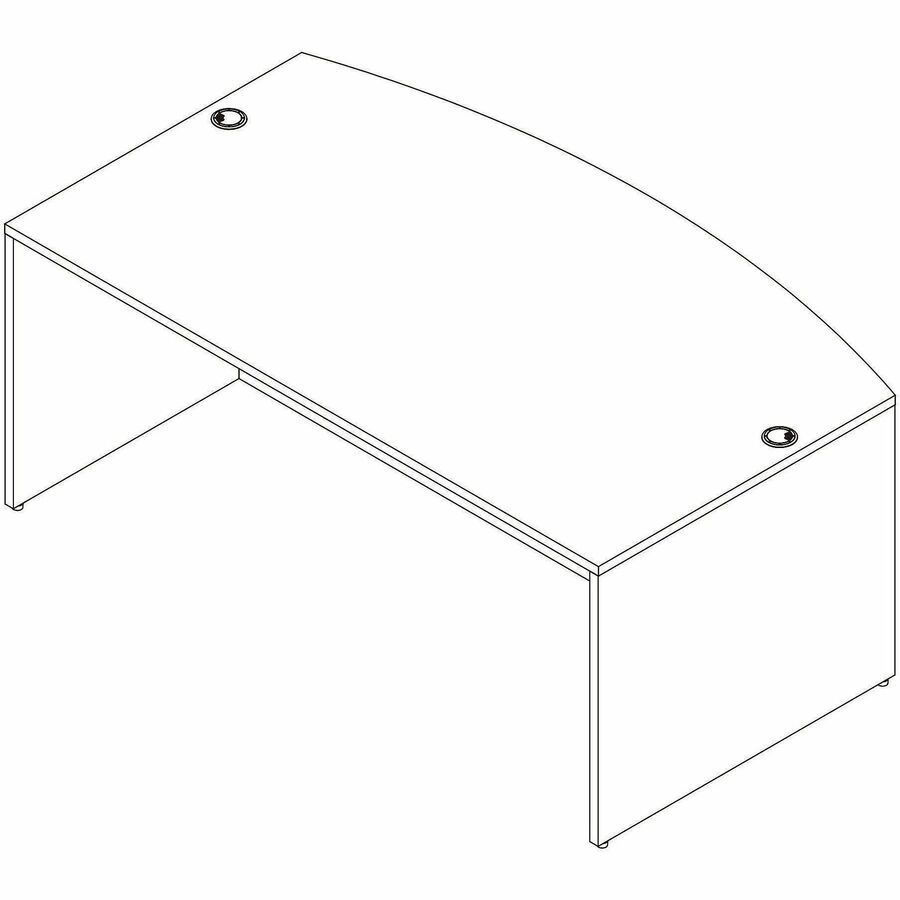 Lorell Table Desk - Bow TopAssembly Required - Modern Elm - 1 Each