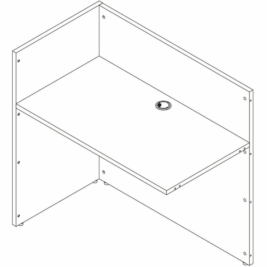 Lorell Essential Series Laminate Desking & Accessory - x 1" Thickness Table Top, 41.5" Height x 42" Width x 24" Depth - Material: Laminate - Finish: Modern Elm - Laminate Table Top - Durable - For Reception Area, Desk, Desktop, Document - 1 Each