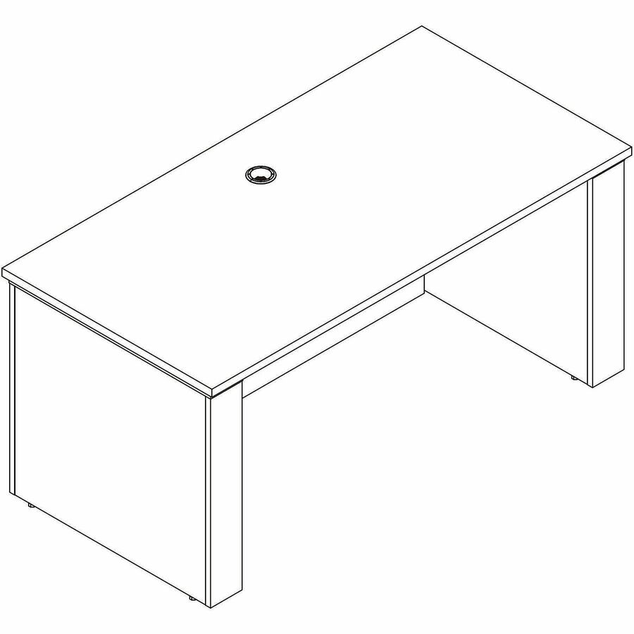 Lorell Essentials 72" Sit-to-Stand Desk Shell - x 1" Thickness Table Top, 49" Height x 72" Width x 29" Depth - Material: Laminate, Metal - Finish: Modern Elm - Laminate, Modern Elm Table Top - Durable, Modesty Panel, Privacy Panel, Adjustable Feet, Cam Lo
