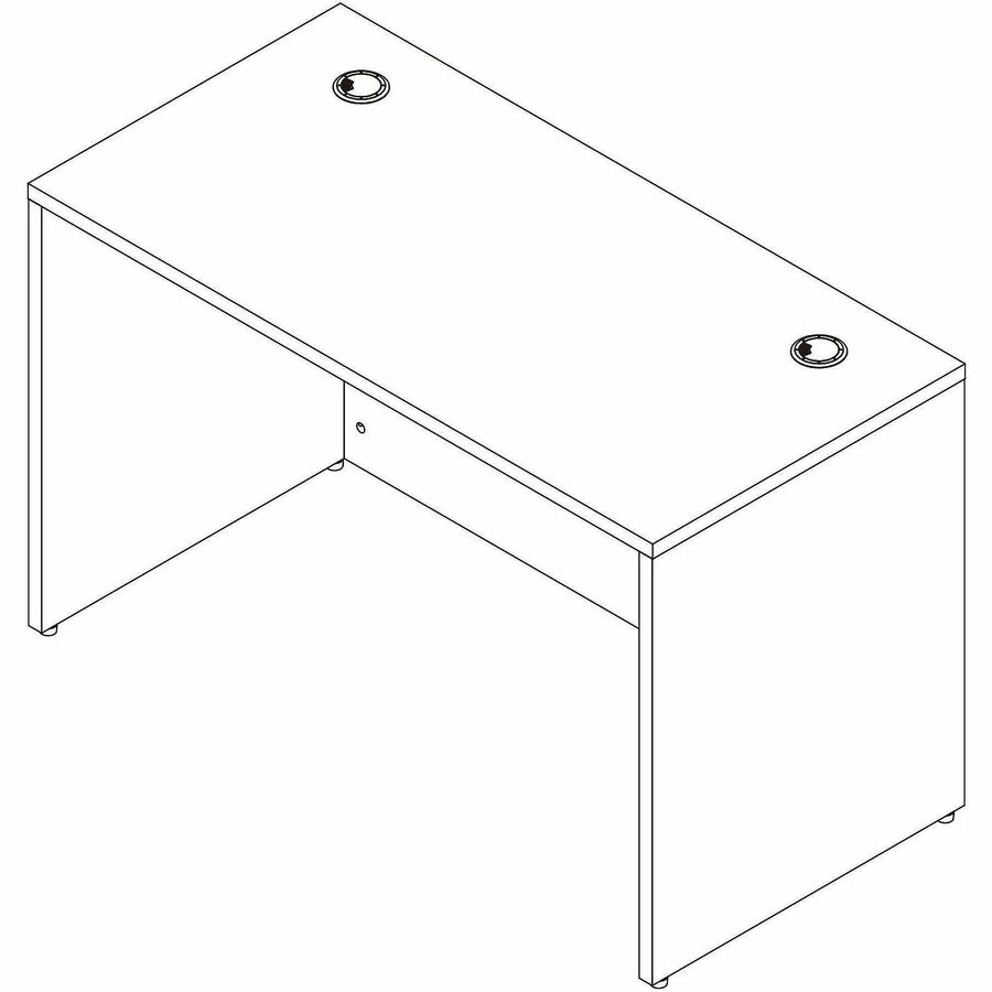 Lorell Essential Series Laminate Desking & Accessory - x 1" Thickness Table Top, 29.5" Height x 48" Width x 24" Depth Desk Shell - Material: Laminate, Metal - Finish: Modern Elm - Laminate, Modern Elm Table Top - Durable, Modesty Panel, Privacy Panel, Adj