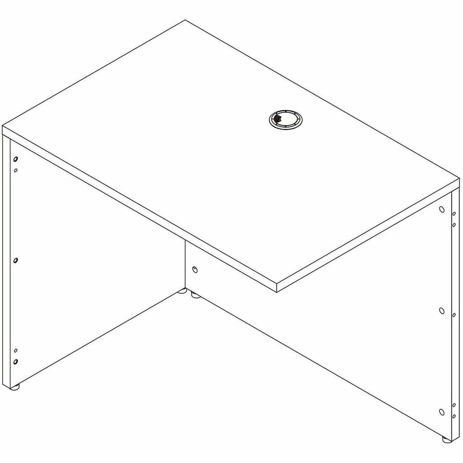 Lorell Essential Series Laminate Desking & Accessory - x 1" Thickness Table Top, 29.5" Height x 35" Width x 24" Depth Return Shell - Material: Laminate, Metal - Finish: Modern Elm - Laminate, Modern Elm Table Top - Durable, Modesty Panel, Privacy Panel, A