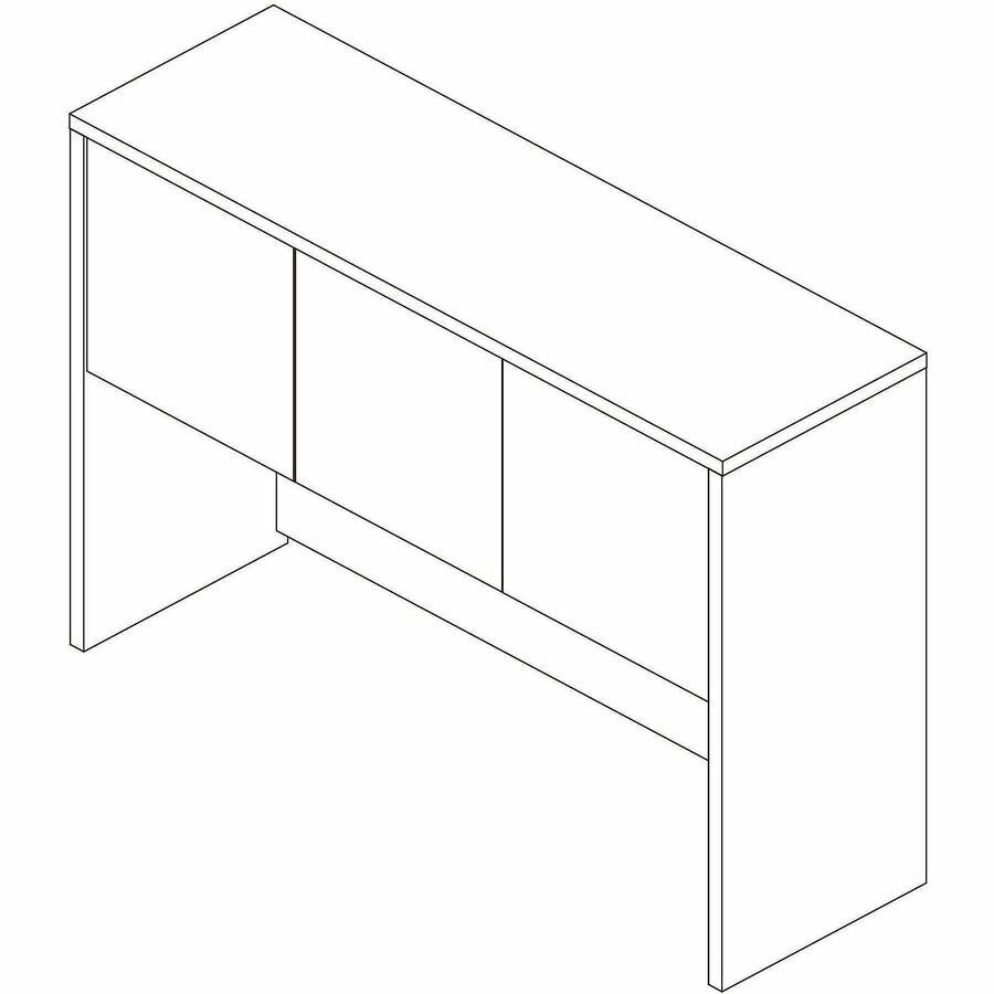 Lorell Essential Series Laminate Desking & Accessory - 36" Height x 48" Width x 15" Depth - 3 Door(s) - Band Edge - Material: Laminate, Metal - Finish: Laminate, Modern Elm - Cam Lock, Durable, Grommet, Cord Management - For Desk, Credenza - 1 Each