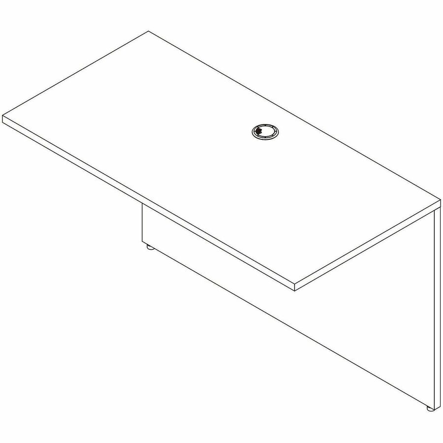 Lorell Essential Series Laminate Desking & Accessory - x 1" Thickness Table Top, 29.5" Height x 48" Width x 24" Depth Bridge - Material: Laminate, Metal - Finish: Modern Elm - Laminate, Modern Elm Table Top - Cam Lock, Durable, Grommet, Back Panel, Cord M