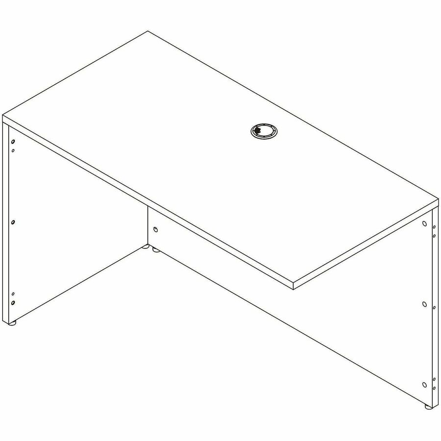 Lorell Essential Series Laminate Desking & Accessory - x 1" Thickness Table Top, 29.5" Height x 48" Width x 24" Depth Return Shell - Material: Laminate, Metal - Finish: Modern Elm - Laminate, Modern Elm Table Top - Durable, Modesty Panel, Privacy Panel, A