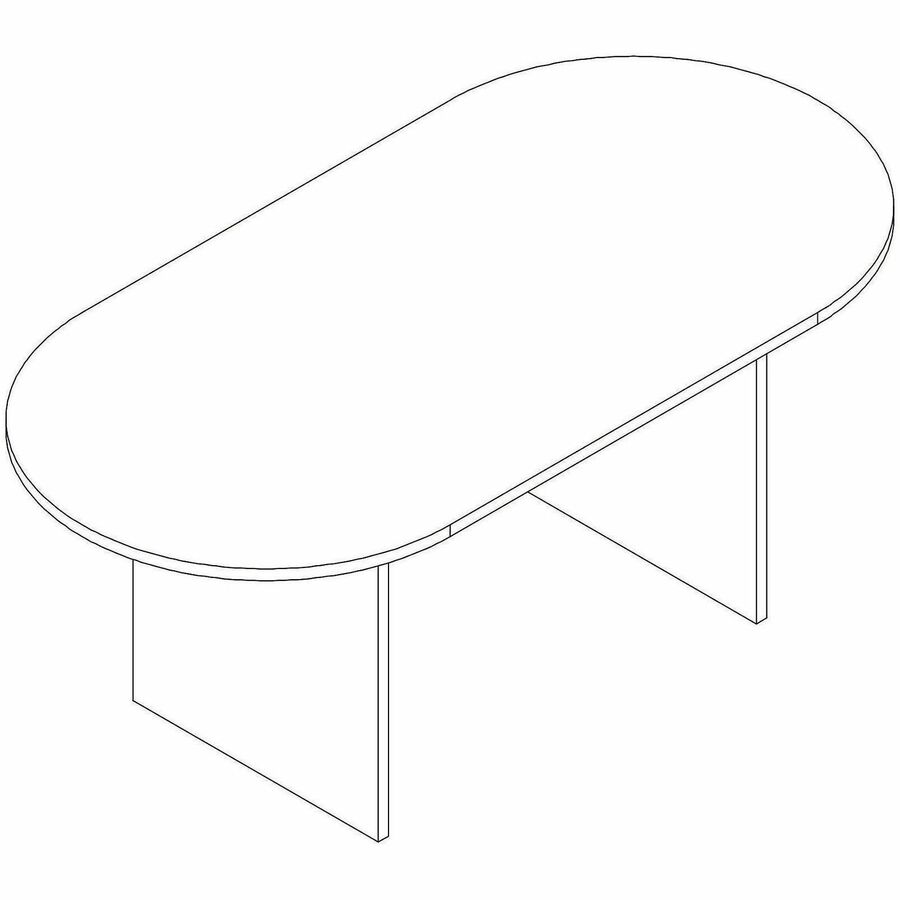 Lorell Essentials Oval Conference Tables - 29.5" Height x 72" Width x 36" Depth, x 1.3" Thickness Table Top - Material: Laminate - Finish: Laminate, Modern Elm - Mahogany Laminate Table Top - Adjustable Floor Guide - 1 Each