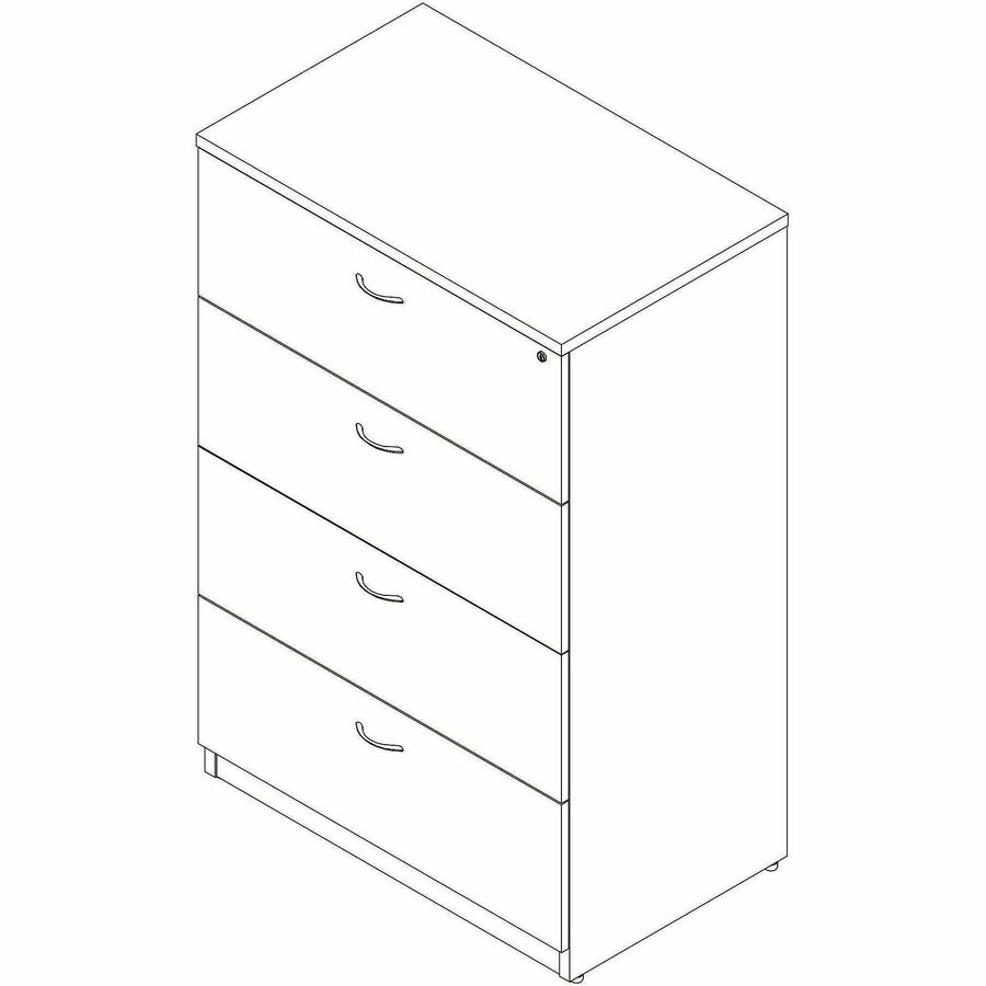 Lorell File Cabinet - 4 x Drawer(s) for File - Lateral - Lockable - Modern Elm - Assembly Required