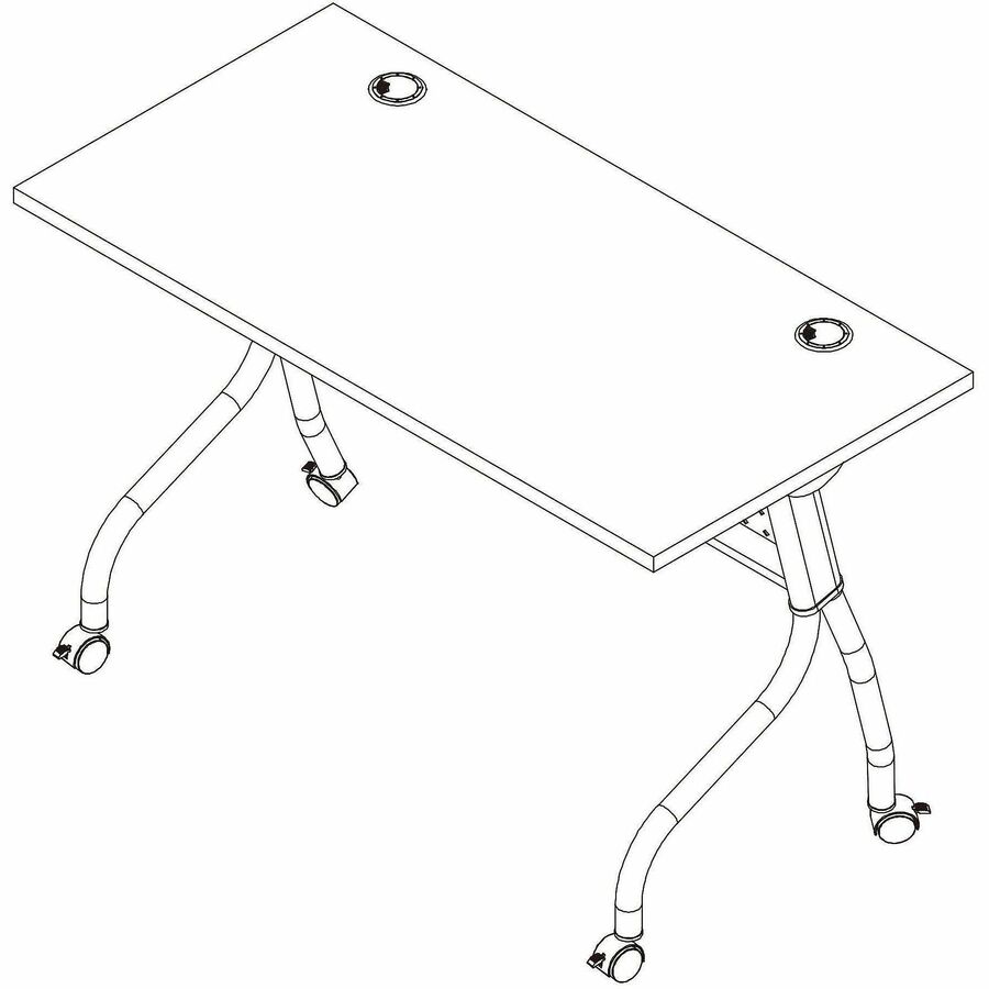 Lorell Modern Elm/Black Flip-Up Training Tables - Melamine Top - Black Four Leg Base - 4 Legs - 48" Table Top Width x 23.60" Table Top Depth - 29.50" Height - Training - Assembly Required - Modern Elm - Nylon - Melamine Top Material - Metal Base Material 