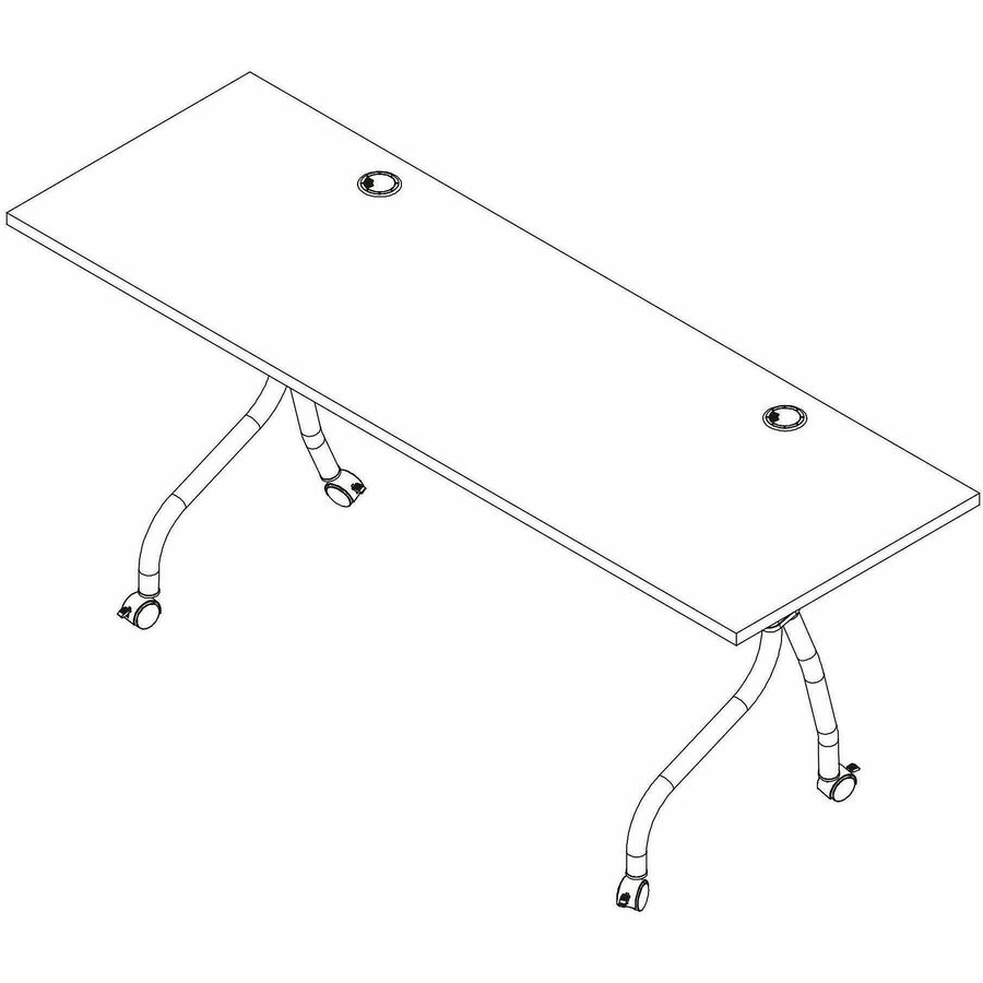 Lorell Modern Elm/Black Flip-Up Training Tables - Melamine Top - Black Four Leg Base - 4 Legs - 72" Table Top Width x 23.60" Table Top Depth - 29.50" Height - Training - Assembly Required - Modern Elm - Nylon - Melamine Top Material - Metal Base Material 