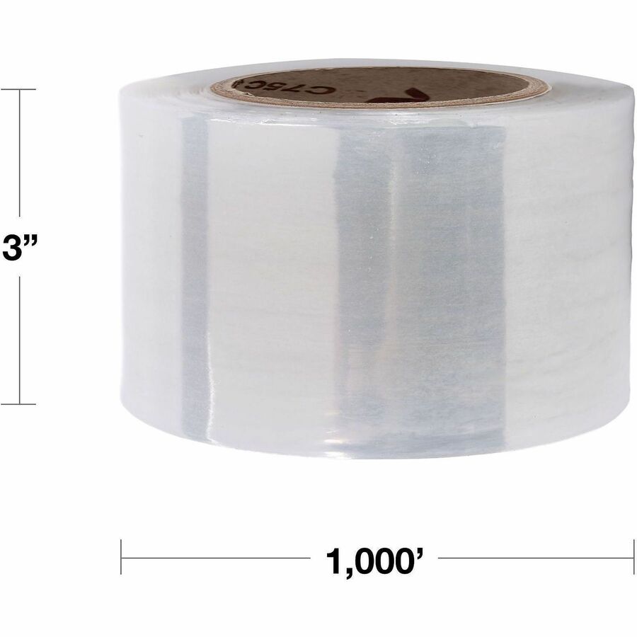 Lindenmeyr Explorer Stretch Film - 3" Width x 1000 ft Length x 100 mil Thickness - Puncture Resistant, Disposable - Clear - 18 / Carton - Kennedy Office