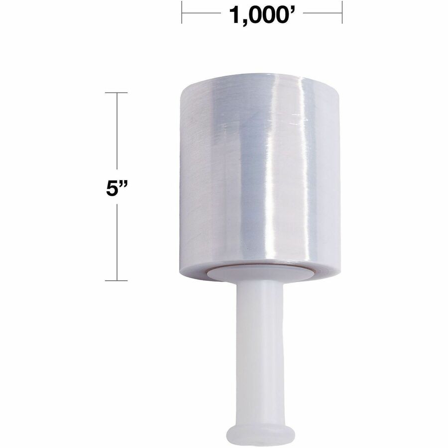 Lindenmeyr Explorer Stretch Film - 5" Width x 1000 ft Length - Puncture Resistant, Disposable - Clear - 12 / Carton - Kennedy Office