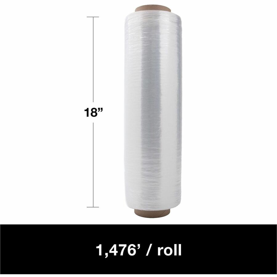 Lindenmeyr Cast Pre-Stretch Hand Film - 18" Width x 1476 ft Length - Puncture Resistant - Clear - 4 / Carton - Kennedy Office