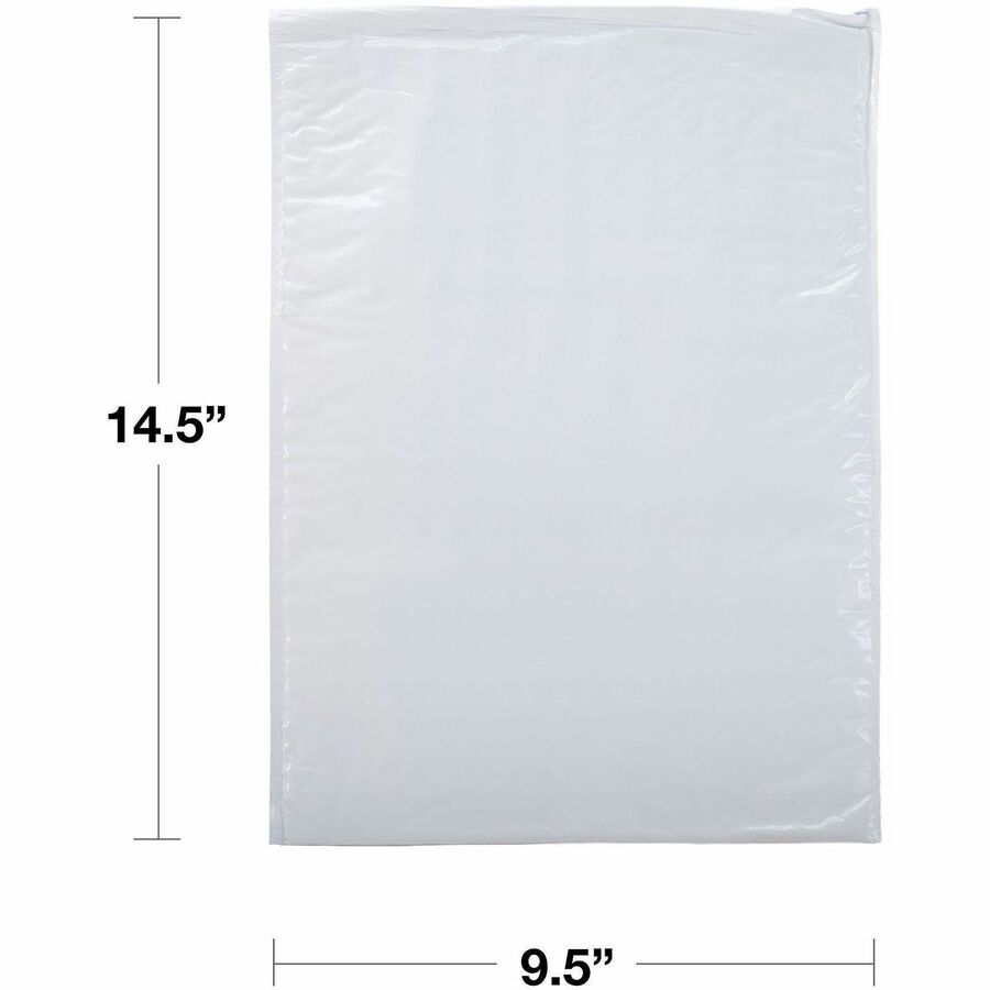 Lindenmeyr Explorer Poly Self-Seal Bubble Mailers - Bubble/Shipping - #4 - 9 1/2" Width x 14 1/2" Length - Self-sealing - White - Polyethylene - 100 / Carton - Kennedy Office