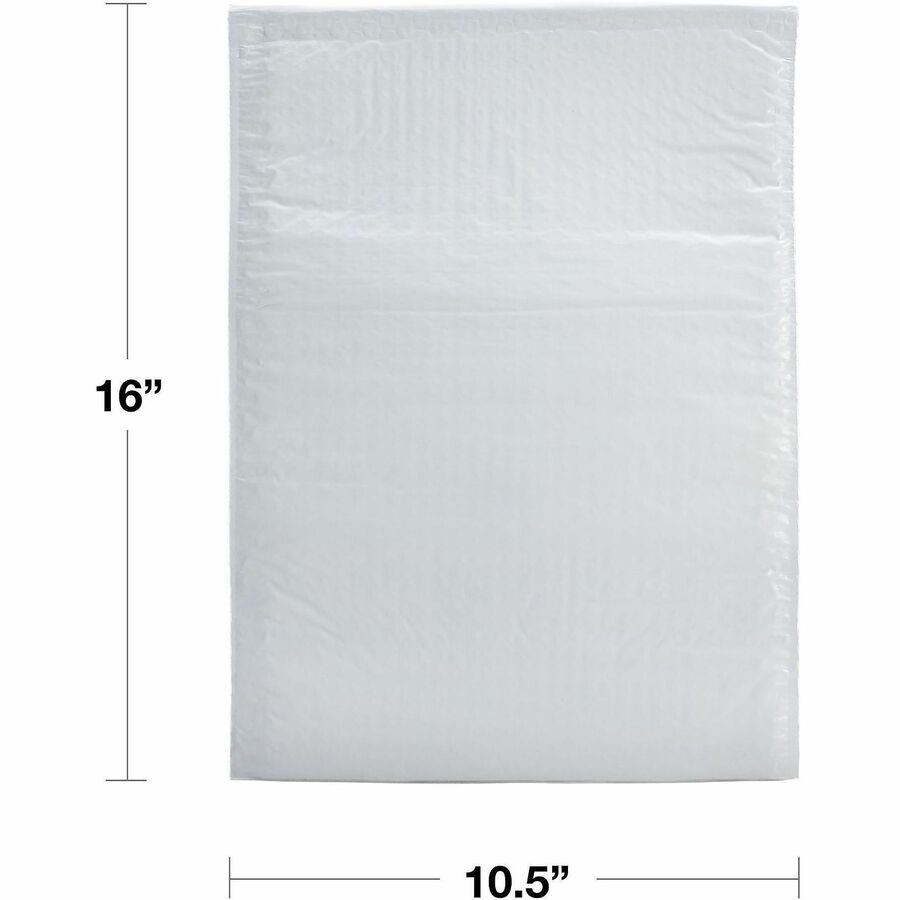 Lindenmeyr Explorer Poly Self-Seal Bubble Mailers - Bubble/Shipping - #5 - 10 1/2" Width x 16" Length - Self-sealing - White - Polyethylene - 100 / Carton - Kennedy Office