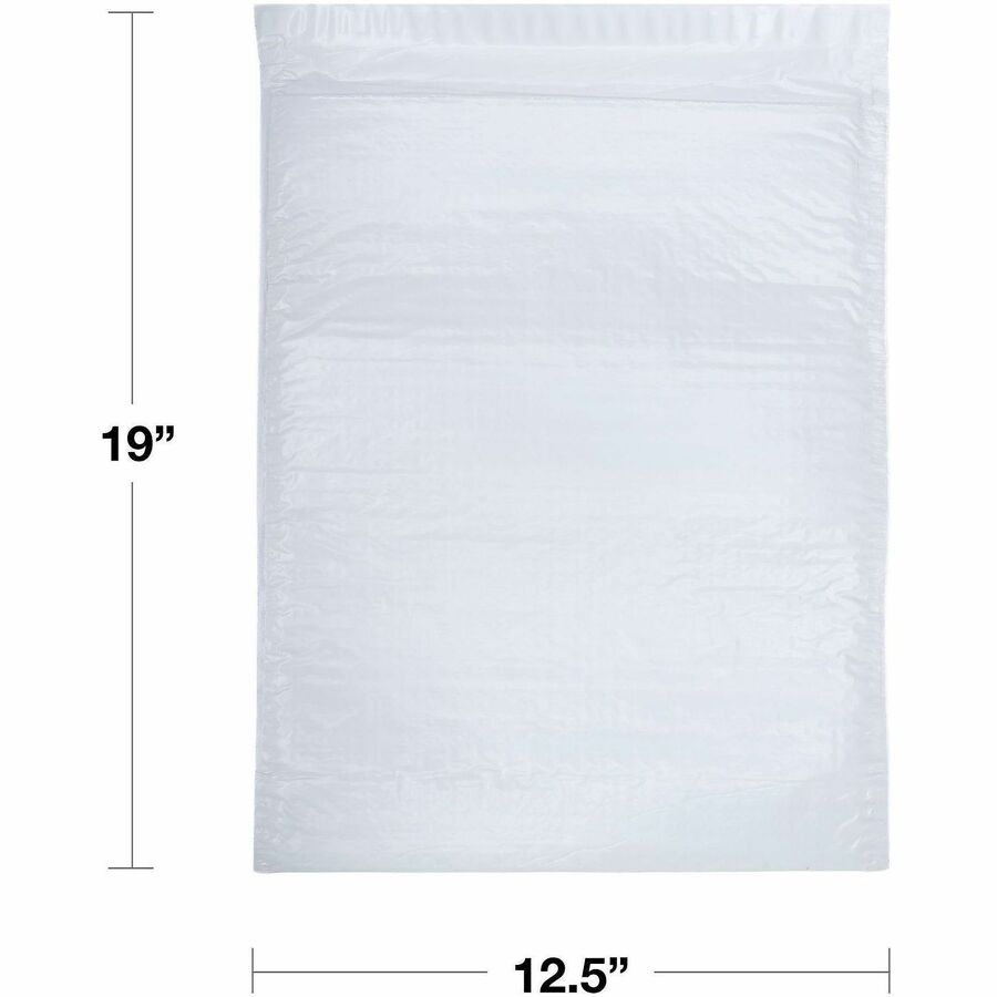 Lindenmeyr Explorer Poly Self-Seal Bubble Mailers - Bubble/Shipping - #6 - 12 1/2" Width x 19" Length - Self-sealing - White - Polyethylene - 50 / Carton - Kennedy Office