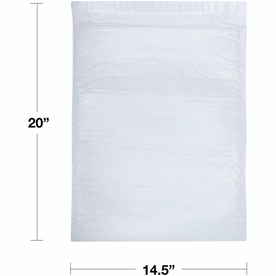 Lindenmeyr Explorer Poly Self-Seal Bubble Mailers - Bubble/Shipping - #7 - 14 1/4" Width x 20" Length - Self-sealing - White - Polyethylene - 50 / Carton - Kennedy Office