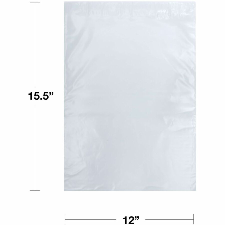 Lindenmeyr Explorer Poly Self-Seal Mailers - Mailing/Shipping - #5 - 12" Width x 15 1/2" Length - Self-sealing - White - Polyethylene - 500 / Carton - Kennedy Office