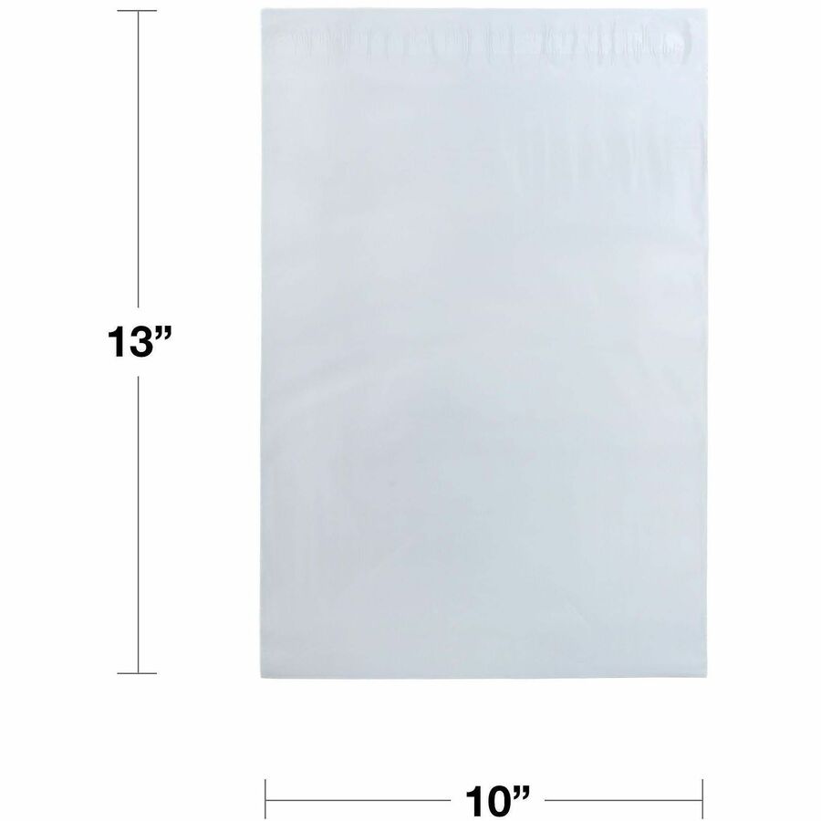 Lindenmeyr Explorer Poly Self-Seal Mailers - Mailing/Shipping - #3 - 10" Width x 13" Length - Self-sealing - White - Polyethylene - 500 / Carton - Kennedy Office