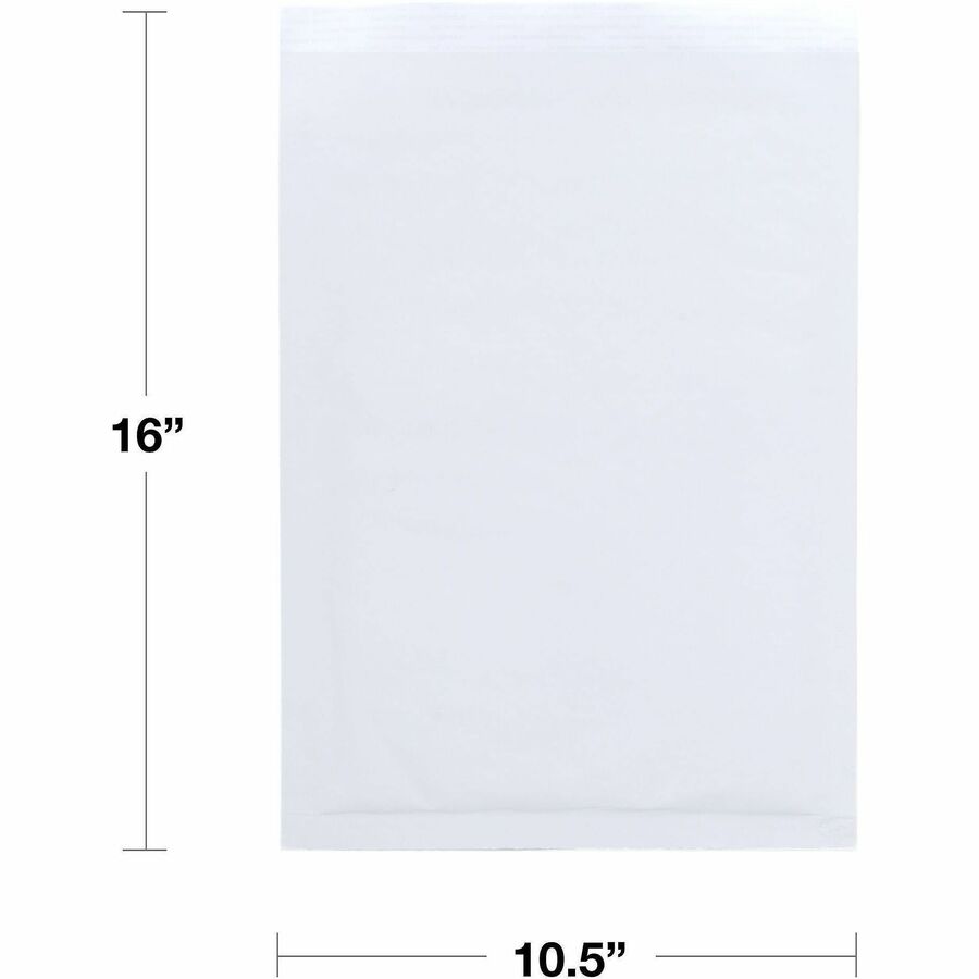 Lindenmeyr Explorer Self-Seal Paper Bubble Mailers - Bubble/Shipping - #5 - 10 1/2" Width x 16" Length - Self-sealing - White - Paper - 100 / Carton - Kennedy Office