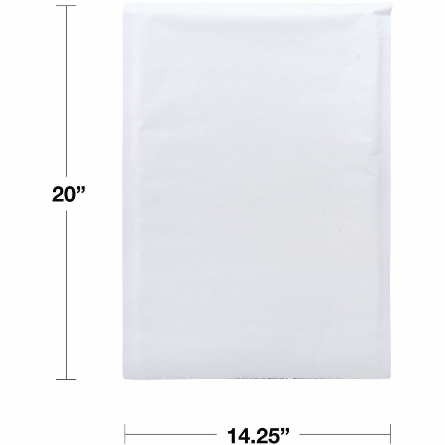Lindenmeyr Explorer Self-Seal Paper Bubble Mailers - Bubble/Shipping - #7 - 14 1/4" Width x 20" Length - Self-sealing - White - Paper - 50 / Carton - Kennedy Office