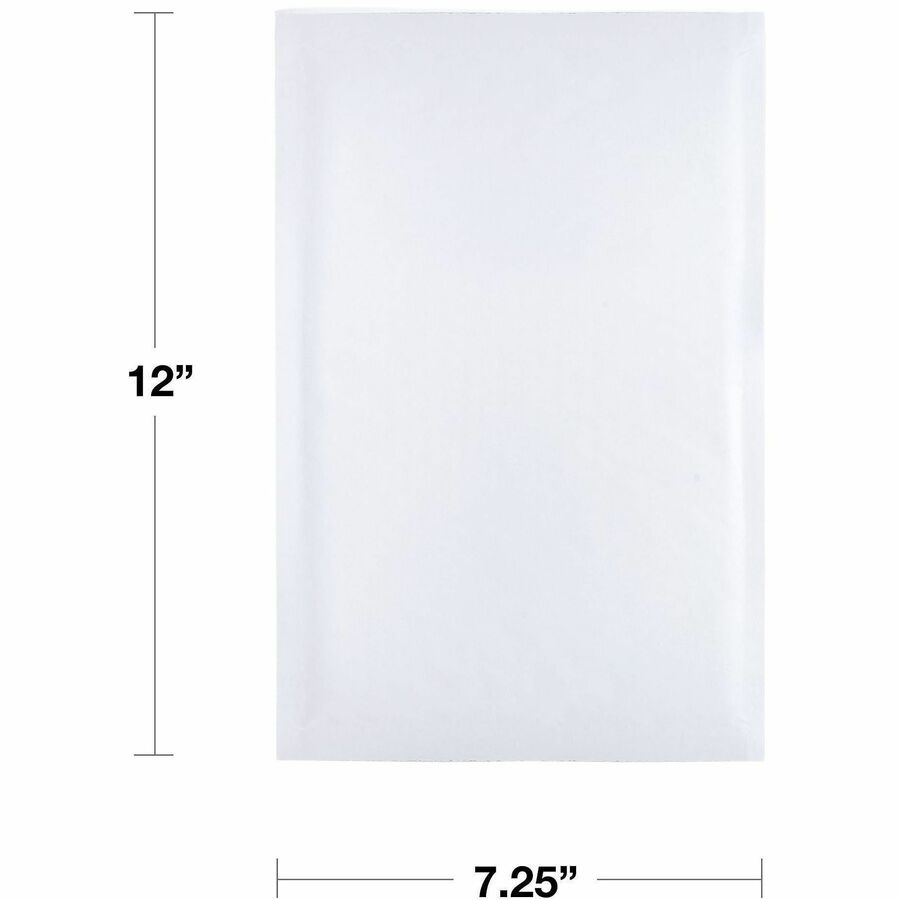 Lindenmeyr Explorer Self-Seal Paper Bubble Mailers - Bubble/Shipping - #1 - 7 1/4" Width x 12" Length - Self-sealing - White - Paper - 100 / Carton - Kennedy Office