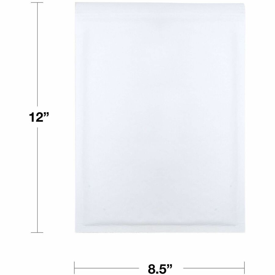 Lindenmeyr Explorer Self-Seal Paper Bubble Mailers - Bubble/Shipping - #2 - 8 1/2" Width x 12" Length - Self-sealing - White - Paper - 100 / Carton - Kennedy Office