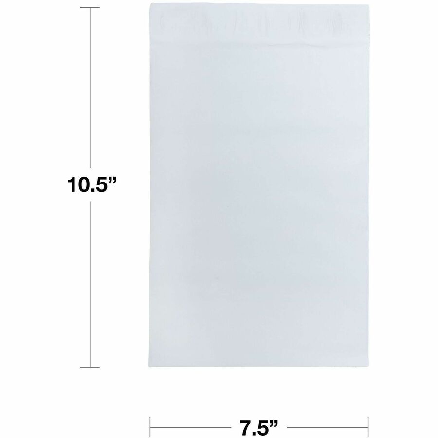 Lindenmeyr Explorer Poly Self-Seal Mailers - Mailing/Shipping - #1 - 7 1/2" Width x 10 1/2" Length - Self-sealing - White - Polyethylene - 1000 / Carton - Kennedy Office