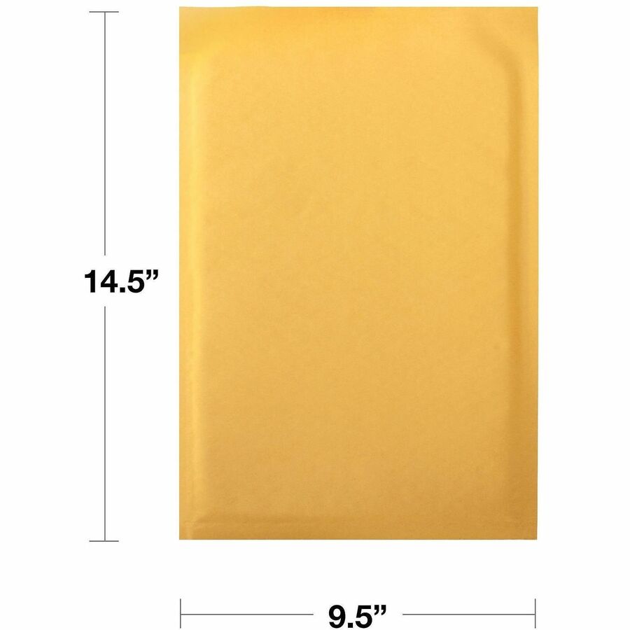Lindenmeyr Explorer Kraft Self-Seal Bubble Mailers - Bubble/Shipping - #4 - 9 1/2" Width x 14 1/2" Length - Self-sealing - Kraft - Kraft - 100 / Carton - Kennedy Office