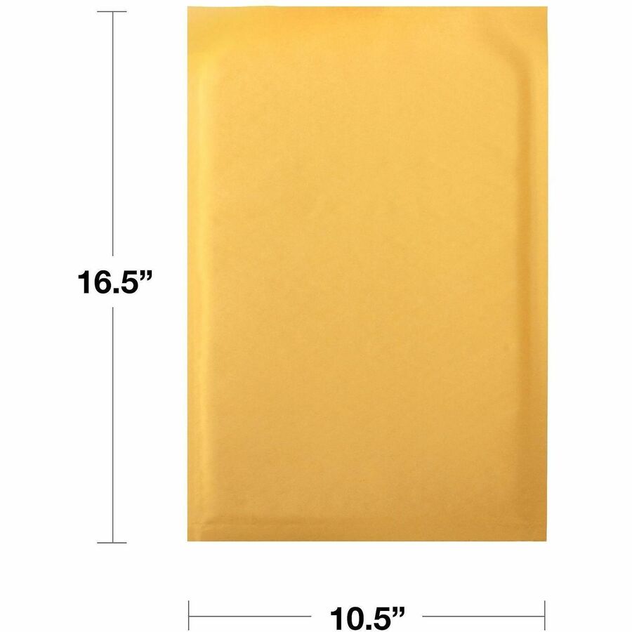 Lindenmeyr Explorer Kraft Self-Seal Bubble Mailers - Bubble/Shipping - #5 - 10 1/2" Width x 16" Length - Self-sealing - Kraft - Kraft - 100 / Carton - Kennedy Office