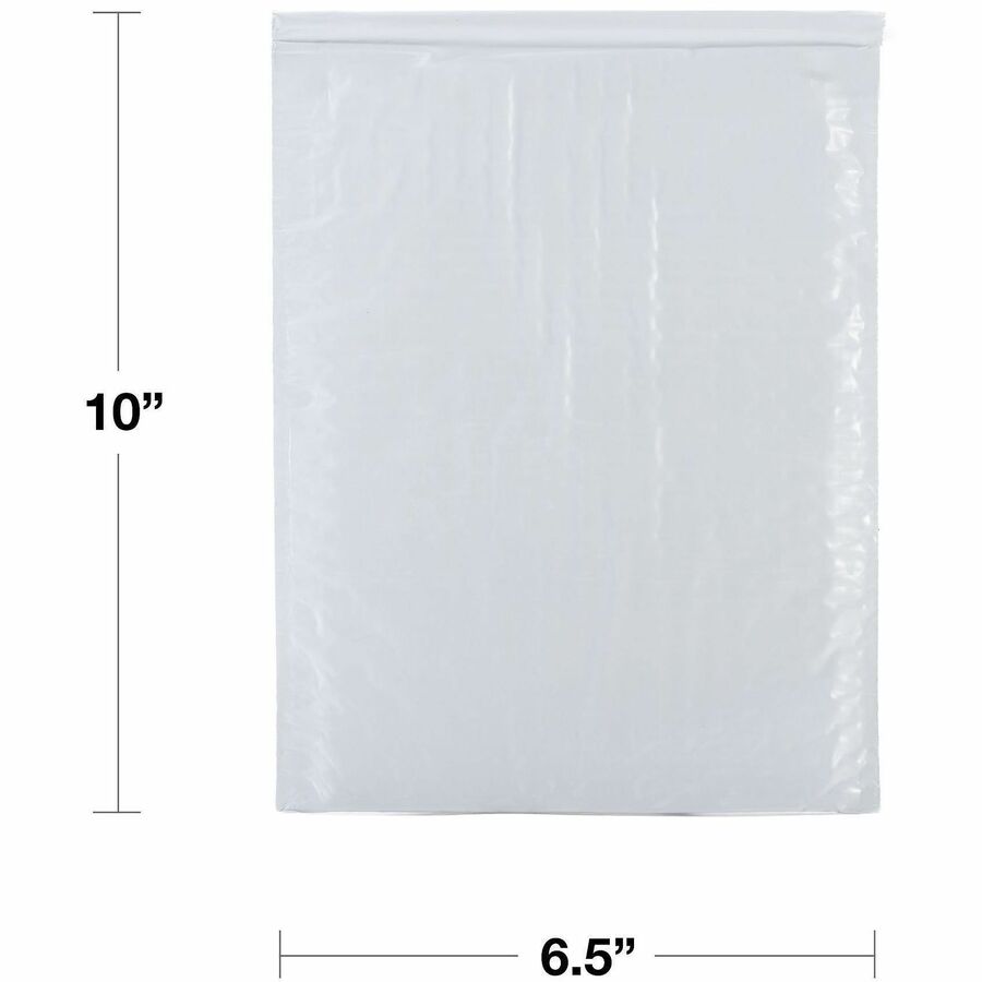 Lindenmeyr Explorer Poly Self-Seal Bubble Mailers - Bubble/Shipping - #0 - 6 1/2" Width x 10" Length - Self-sealing - White - Polyethylene - 250 / Carton - Kennedy Office