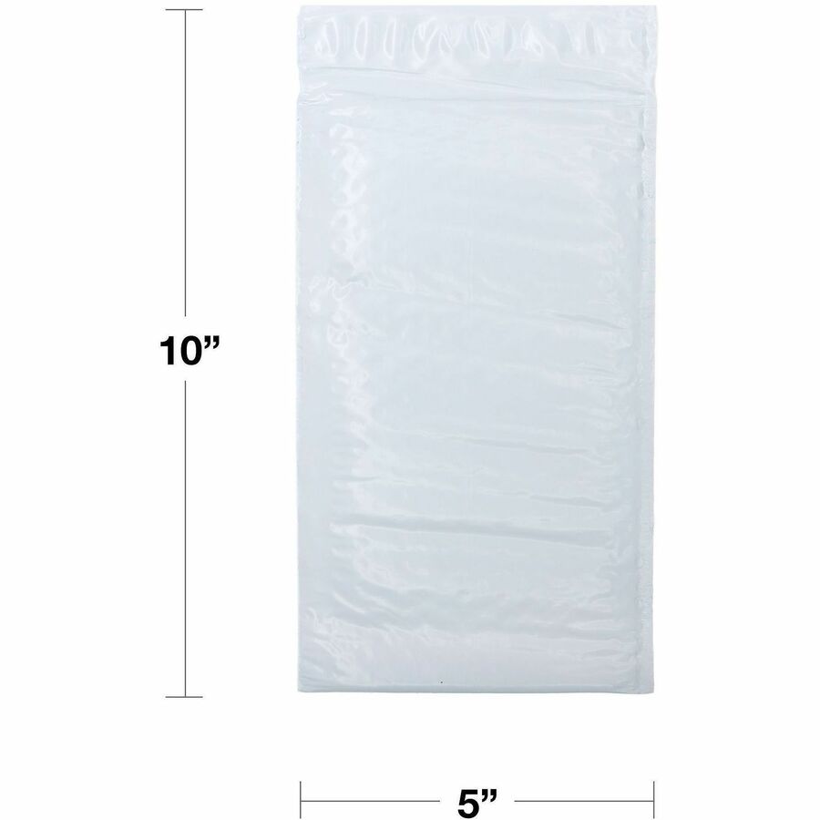 Lindenmeyr Explorer Poly Self-Seal Bubble Mailers - Bubble/Shipping - #00 - 5" Width x 10" Length - Self-sealing - White - Polyethylene - 250 / Carton - Kennedy Office