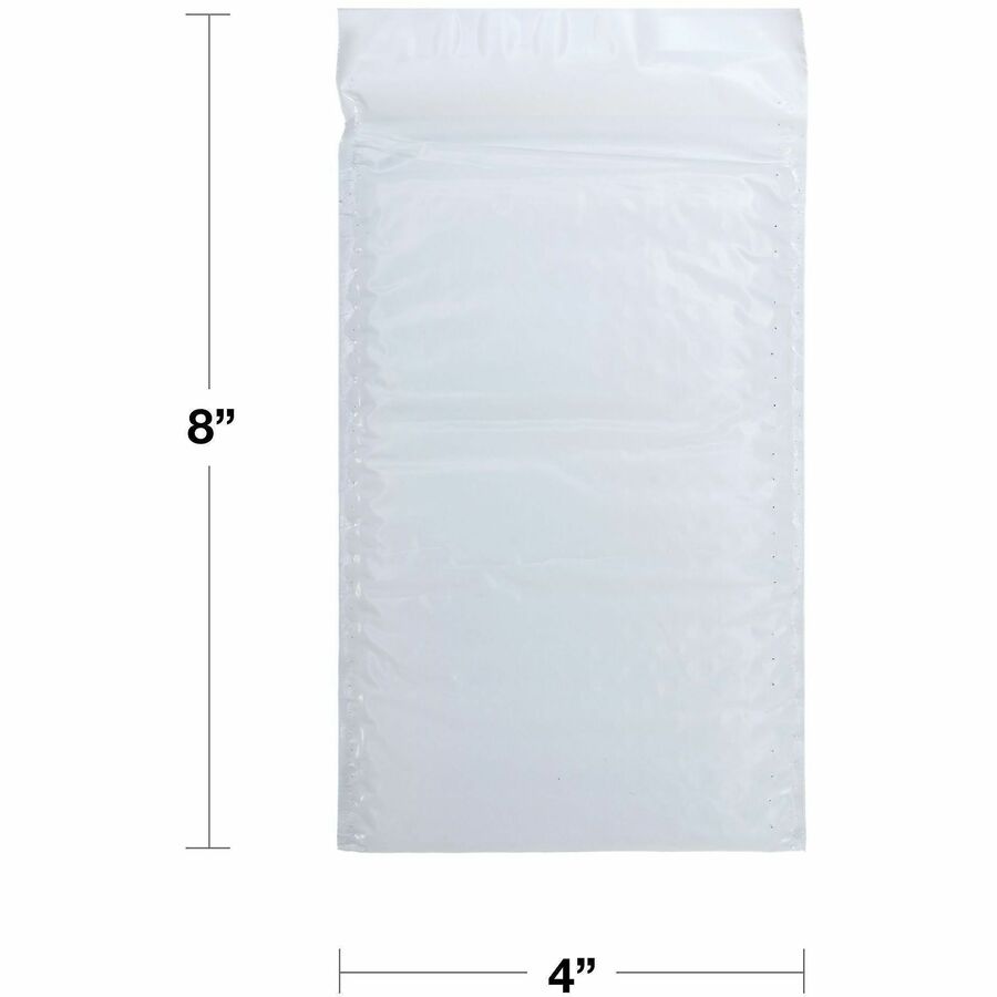 Lindenmeyr Explorer Poly Self-Seal Bubble Mailers - Bubble/Shipping - #000 - 4" Width x 8" Length - Self-sealing - White - Polyethylene - 500 / Carton - Kennedy Office